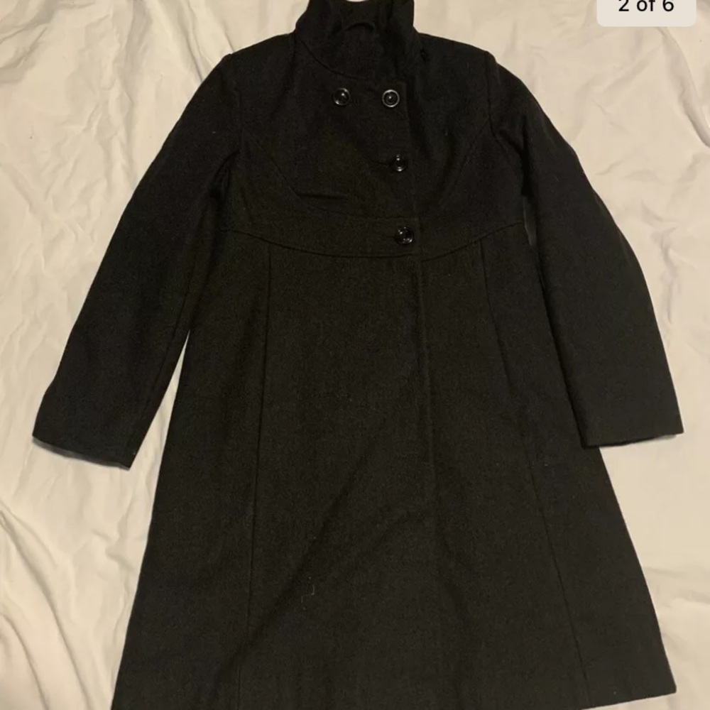 Sz 14 Girls Double Breast Rothschild Long Coat Charcoal Gray Lined